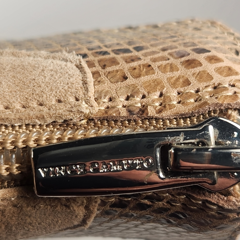 VINCE CAMUTO Women's Gannilla Suede Snake Skin Boot 6.5 Beige Leather Western - Picture 5 of 13